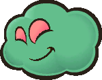 Sprite of a Poison Puff from Paper Mario: The Thousand-Year Door.