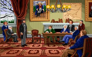 Abraham Lincoln in the PC release of Mario's Time Machine
