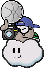 Sprite of a cameraman Lakitu from Paper Mario: The Thousand-Year Door