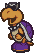 Battle idle animation of a Dark Koopa from Paper Mario preparing its dizzy attack (discounting the occasional sidling and spinning, which are done at random and technically considered separate animation)