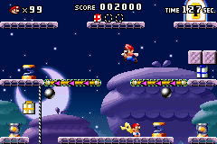 A portion of Level 5-4+ from the game Mario vs. Donkey Kong.