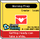 The shelf sprite of one of Jimmy T.'s favorite artist comics: Morning Prep in the game WarioWare: D.I.Y.
