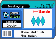 The shelf cover for one of Orbulon's microgames in WarioWare: D.I.Y.