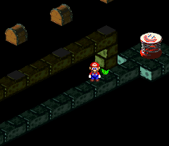 Frog Coin in the room accessed by the second pipe in the third room of Pipe Vault of Super Mario RPG: Legend of the Seven Stars.