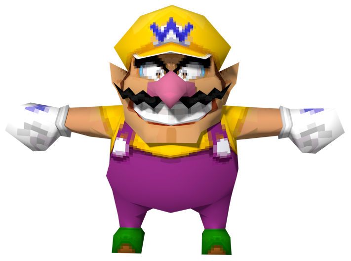 File:SM64DS Wario Model.png