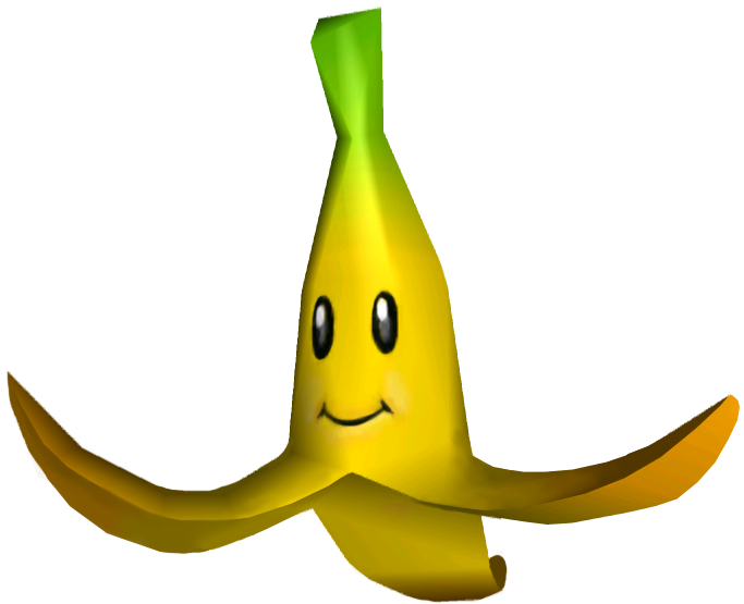 Artwork of a Banana in Mario Kart Double Dash!! (also used for Mario Kart DS)