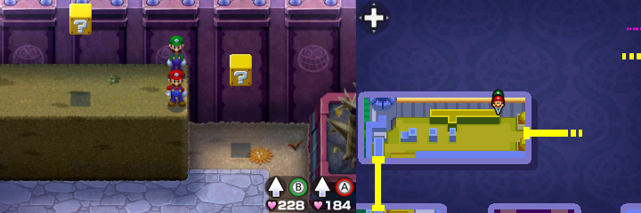 Blocks 32 and 33 in Peach's Castle of Mario & Luigi: Bowser's Inside Story + Bowser Jr.'s Journey.