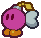 Battle idle animation of a Duplighost disguised as Bombette from Paper Mario