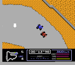 Screenshot of Circuit-6 from Famicom Grand Prix: F1 Race