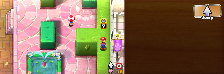 Last block in Peach's Castle of Mario & Luigi: Superstar Saga + Bowser's Minions.