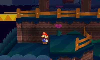 First paperization spot in Strike Lake of Paper Mario: Sticker Star.