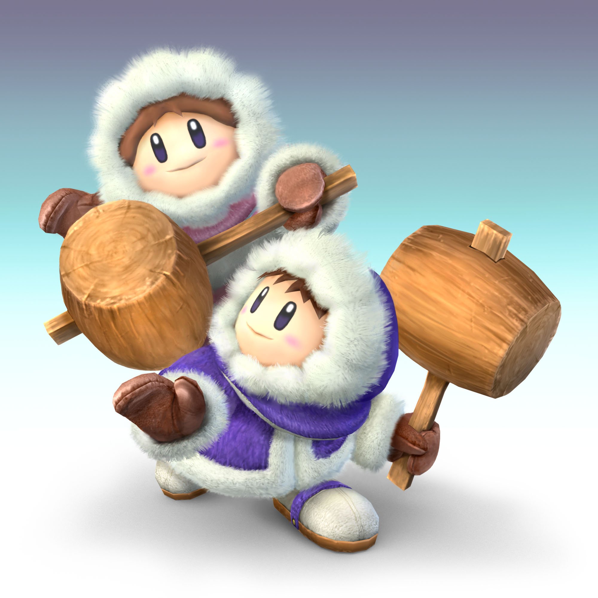 Concept artwork of the Ice Climbers from Super Smash Bros. Brawl