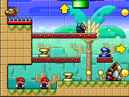 A screenshot of Room 8-6 from Mario vs. Donkey Kong 2: March of the Minis.