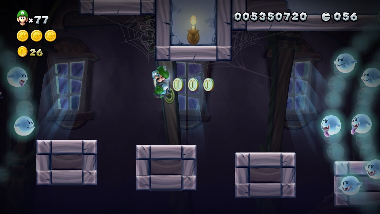 Luigi sighting in Peek-a-boo from New Super Luigi U
