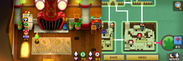 Last block in Beanbean Castle of Mario & Luigi: Superstar Saga + Bowser's Minions.