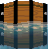 Sprite of a floating barrel from New Super Mario Bros.