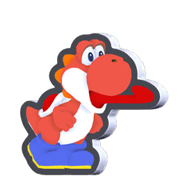 File:Standee Eating Red Yoshi.png - Super Mario Wiki, the Mario ...