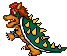 Sprites of Bowser walking from the ending of the MS-DOS version of Mario's Time Machine.
