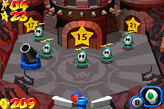 Main area in Fiery Stage in Mario Pinball Land