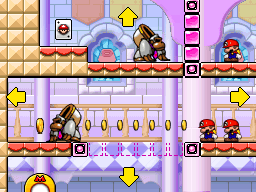 A screenshot of Room 6-8 from Mario vs. Donkey Kong 2: March of the Minis.