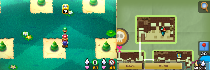 Seventh block in Beanbean Fields of Mario & Luigi: Superstar Saga + Bowser's Minions.