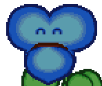 The blue flower that guards the gate on the western section of Flower Fields in Paper Mario.