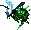 Sprite of a green Zinger from Donkey Kong Country for Game Boy Advance
