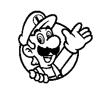 Luigi Character Icon Stamp from Super Mario 3D World.