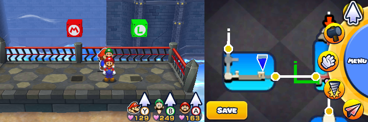 Fifteenth and sixteenth blocks in Neo Bowser Castle of Mario & Luigi: Paper Jam.