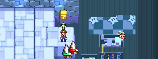 Eighth block in Toad Town Caves of Mario & Luigi: Bowser's Inside Story.