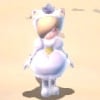 White Tanooki Rosalina in Super Mario 3D World.