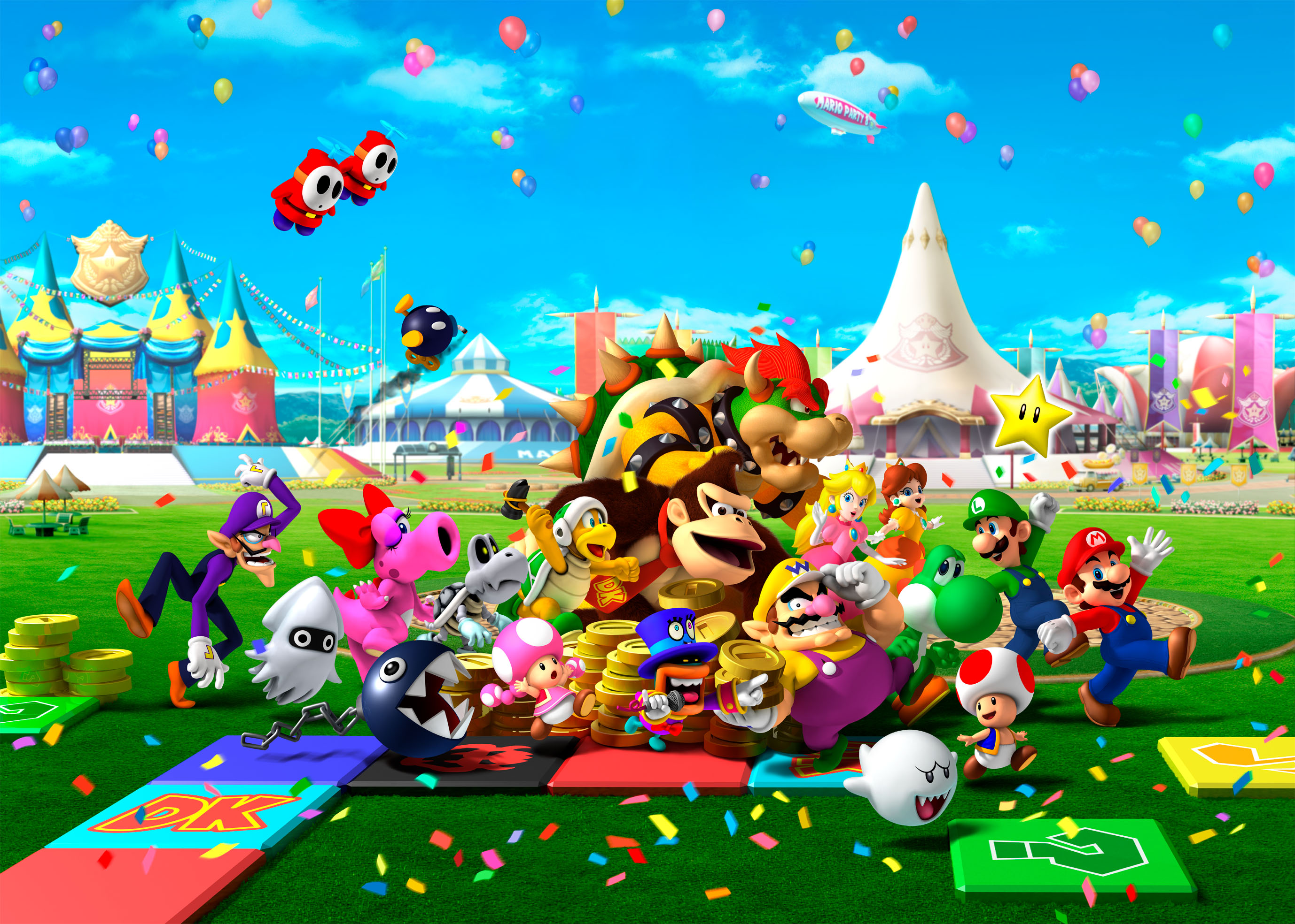 A promotional image for Mario Party 8, used for the game cover