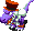 Battle idle animation of Croco from Super Mario RPG: Legend of the Seven Stars
