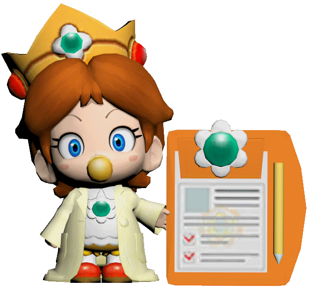 Animated image of Dr. Baby Daisy from Dr. Mario World