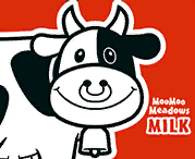 Moo Moo Meadows Milk logo from Super Bell Subway.