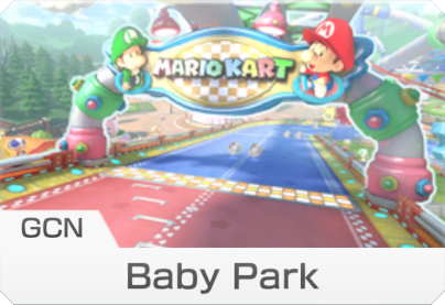 <small>GCN</small> Baby Park icon, from Mario Kart 8.