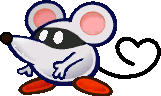 Maskless Ms. Mowz in Paper Mario: The Thousand-Year Door, as seen in the Lovely Howz of Badges.
