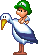 Baby Luigi and Stork
