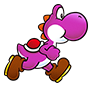 Purple Yoshi running in Super Mario Run.