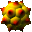 Sprite of a "rock" (appearing to actually be a kiwano) from Mario Kart 64