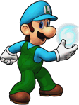 Sprite of Ice Luigi, from Puzzle & Dragons: Super Mario Bros. Edition.