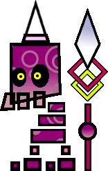 Sprite of a Spiky Skellobit from Super Paper Mario.