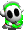 Sprite of a green Snow Guy from Yoshi's Story