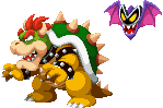 Bowser and Antasma as seen in battle in Mario & Luigi: Dream Team.
