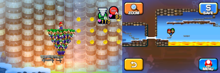 Mario and Luiginoids (in the shape of a cone) near 12 Coins in Dreamy Mount Pajamaja accessed by a Dreampoint found at the peak of the real world mountain of Mario & Luigi: Dream Team.