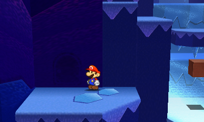 First paperization spot in Ice Flow of Paper Mario: Sticker Star.