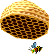 Bee and hive
