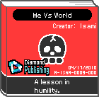 The shelf sprite of one of Jimmy T.'s favorite artist comics: Me Vs World in the game WarioWare: D.I.Y..