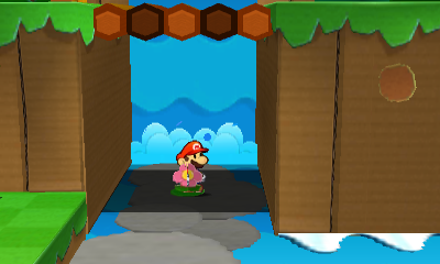 First paperization spot in Water's Edge Way of Paper Mario: Sticker Star.