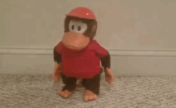 A moving Diddy Kong toy that never entered mass-production